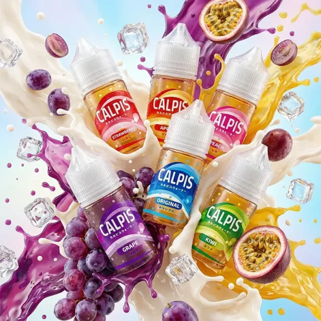 可爾必思煙油 Calpis Show 產品圖 可爾必思煙油 Calpis Show 產品圖,原味乳酸、百香果與葡萄奶香調性